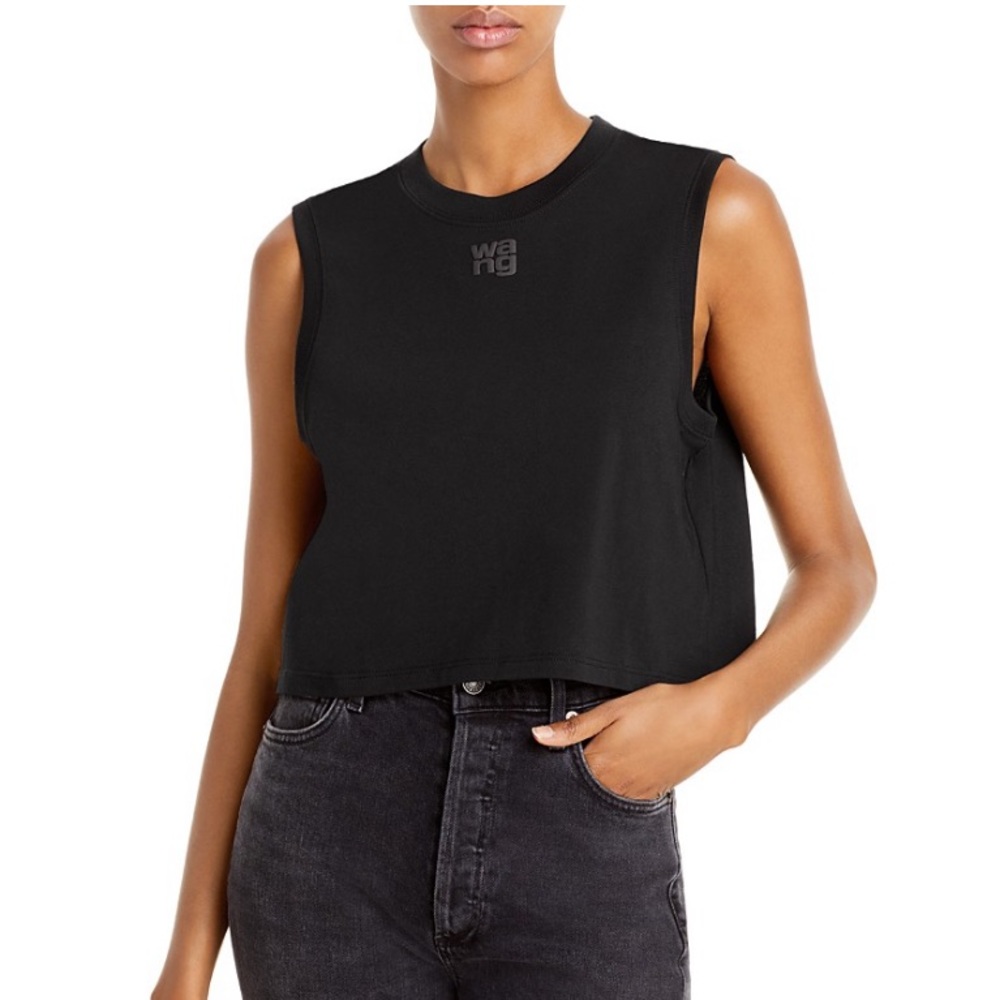 T by Alexander Wang Logo Muscle Tee. Light Blue in Size Large.